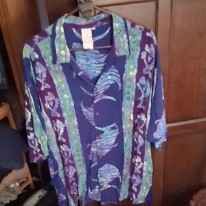 Vibrant Blue and Purple Men's Shirt